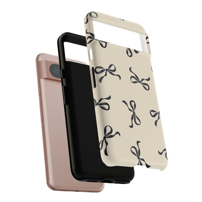 Beige and Black Bow Phone Case - JGUS