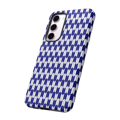 Navy Blue Geometric Phone Case for iPhone Samsung Pixel – Minimal Pattern Modern Aesthetic - JGUS