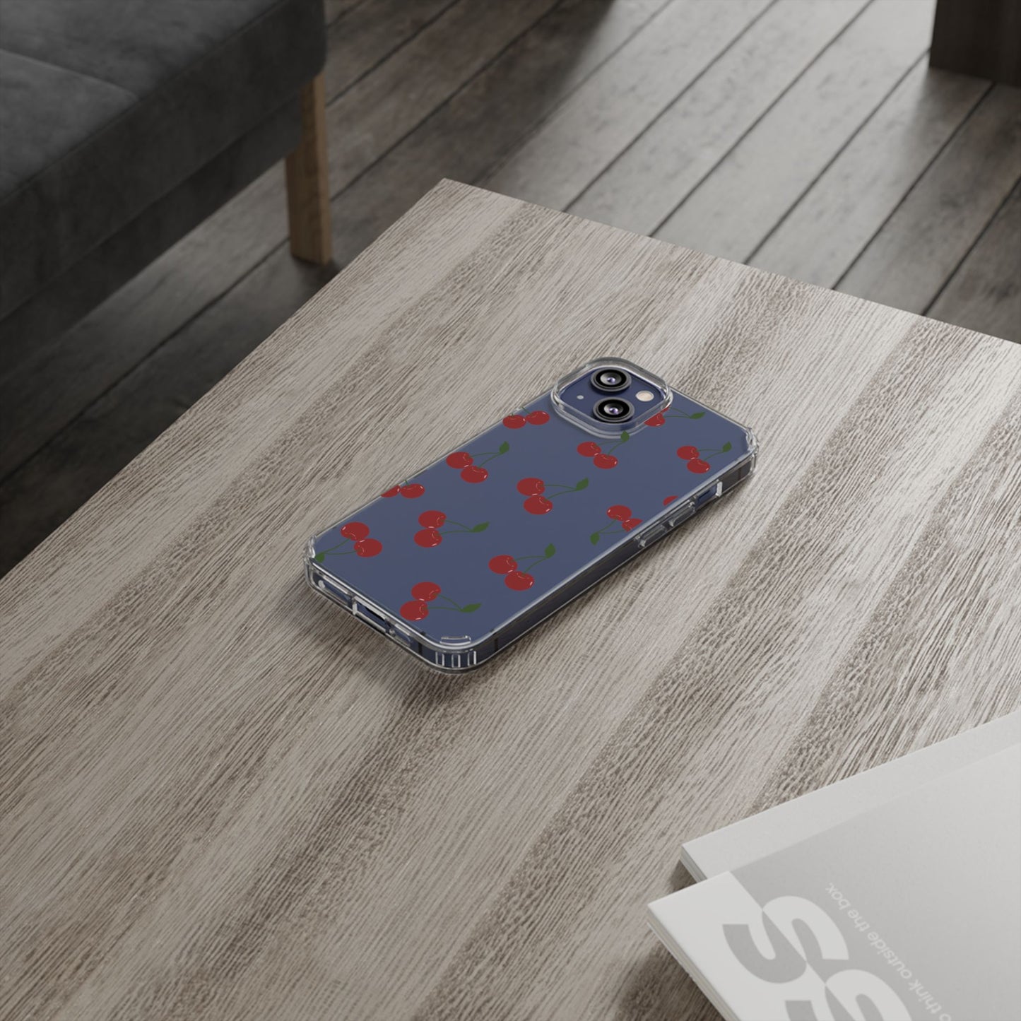 Random Cherry Pattern Clear Phone Case