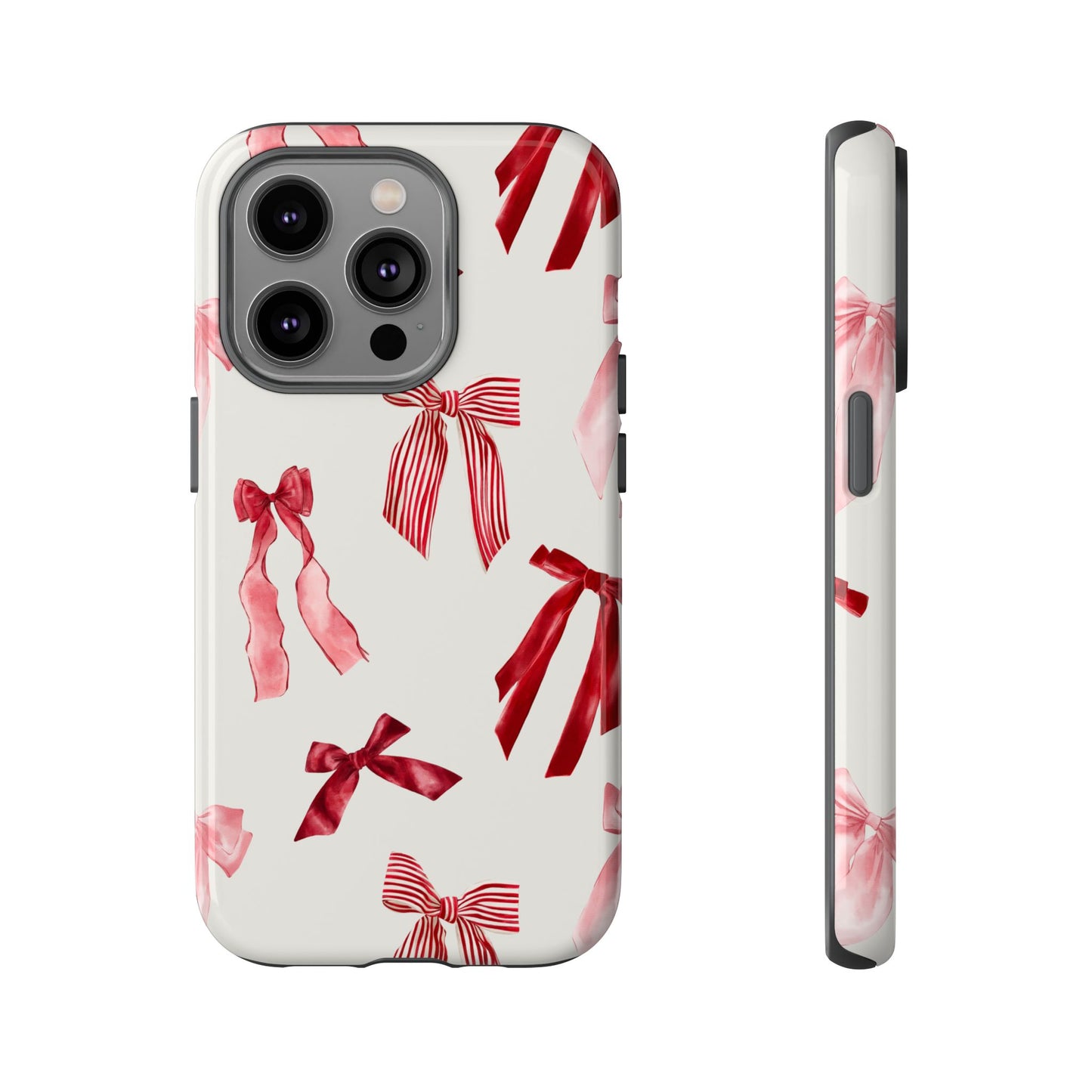 Burgundy Chic Bow Design Phone Case - JGUS