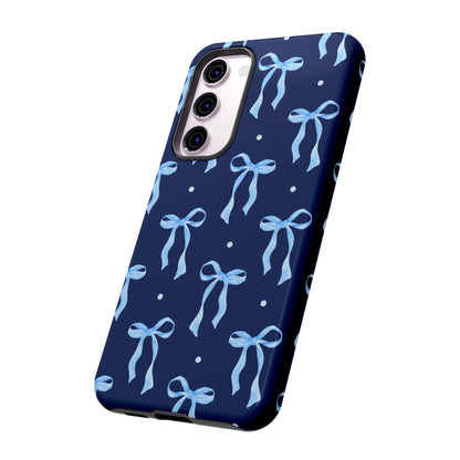 Bows & Blues Phone Case – Aesthetic Ribbon Print | Fits iPhone & Samsung - JGUS