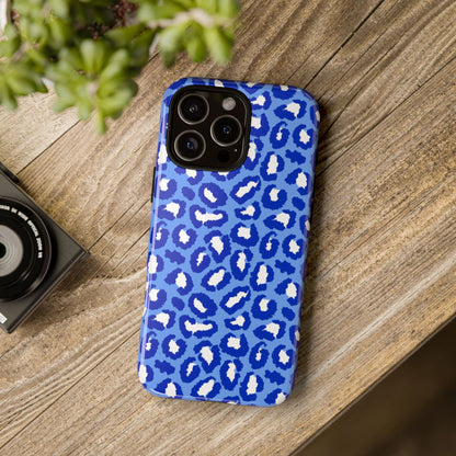 Leopard Vibes - Blue Edition Phone Case for iPhone & Samsung - Stylish & Durable Animal Print Case - JGUS