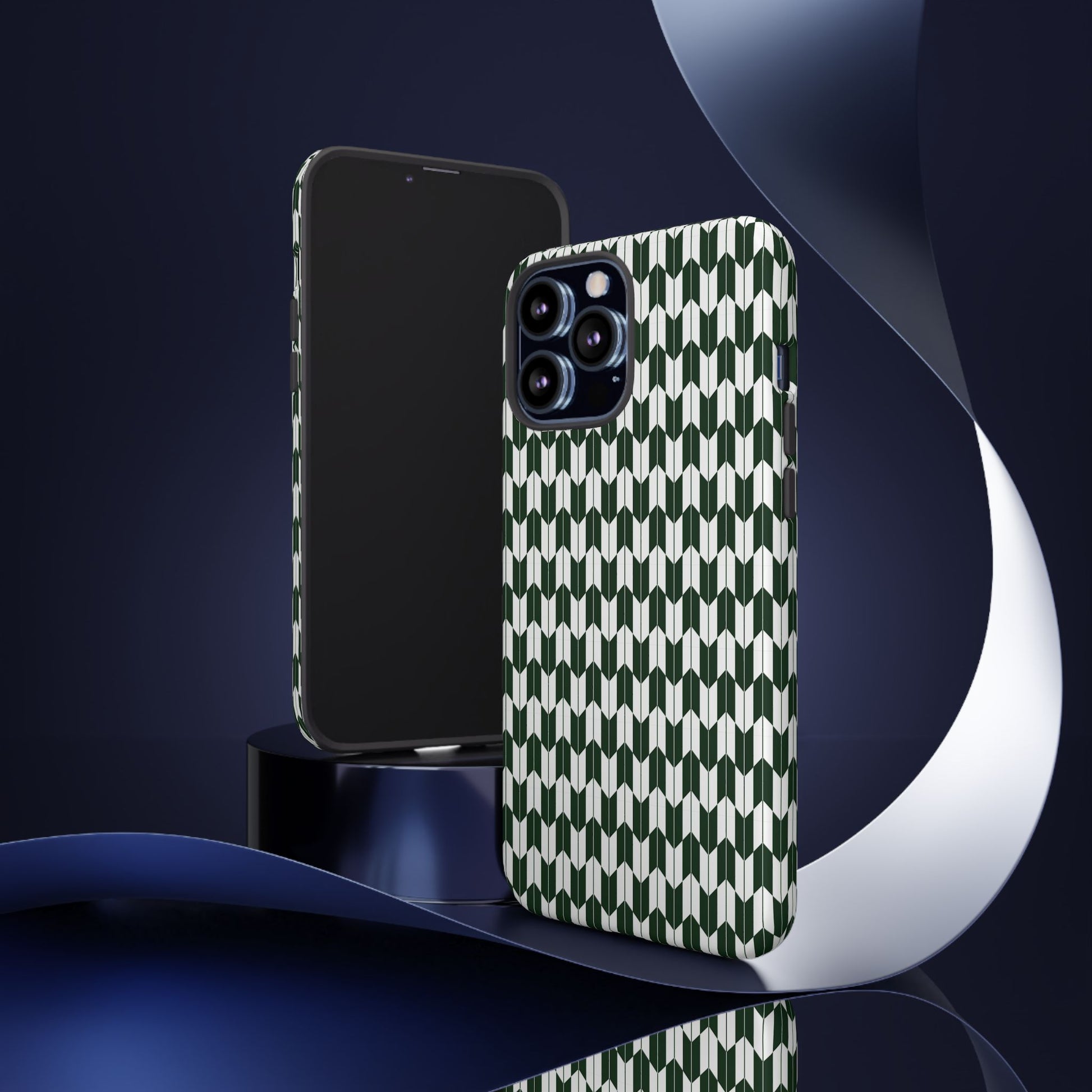 Green Harmony Geometric Phone Case – Durable, Slim, and MagSafe Compatible - JGUS