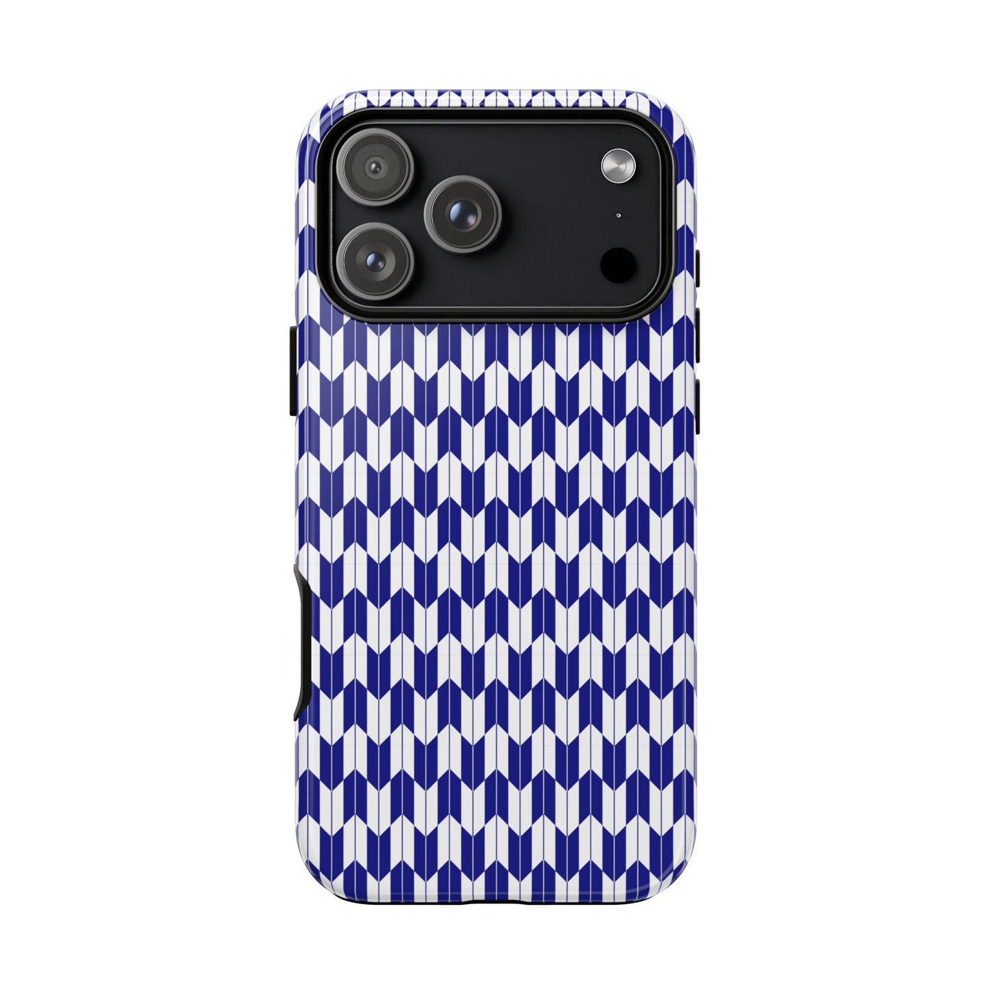 Navy Blue Geometric Phone Case for iPhone Samsung Pixel – Minimal Pattern Modern Aesthetic - JGUS