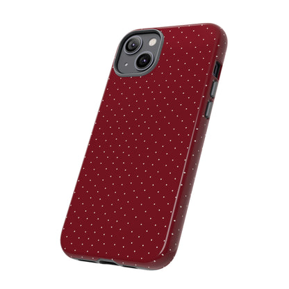 Burgundy  & White Dots Case - JGUS