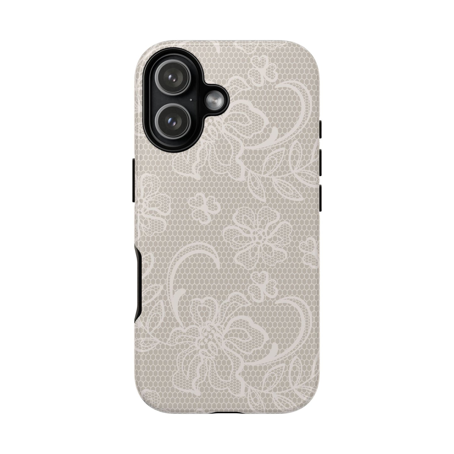 Lace Phone Case for iPhone Samsung Pixel – Cream Floral Elegant Aesthetic - JGUS