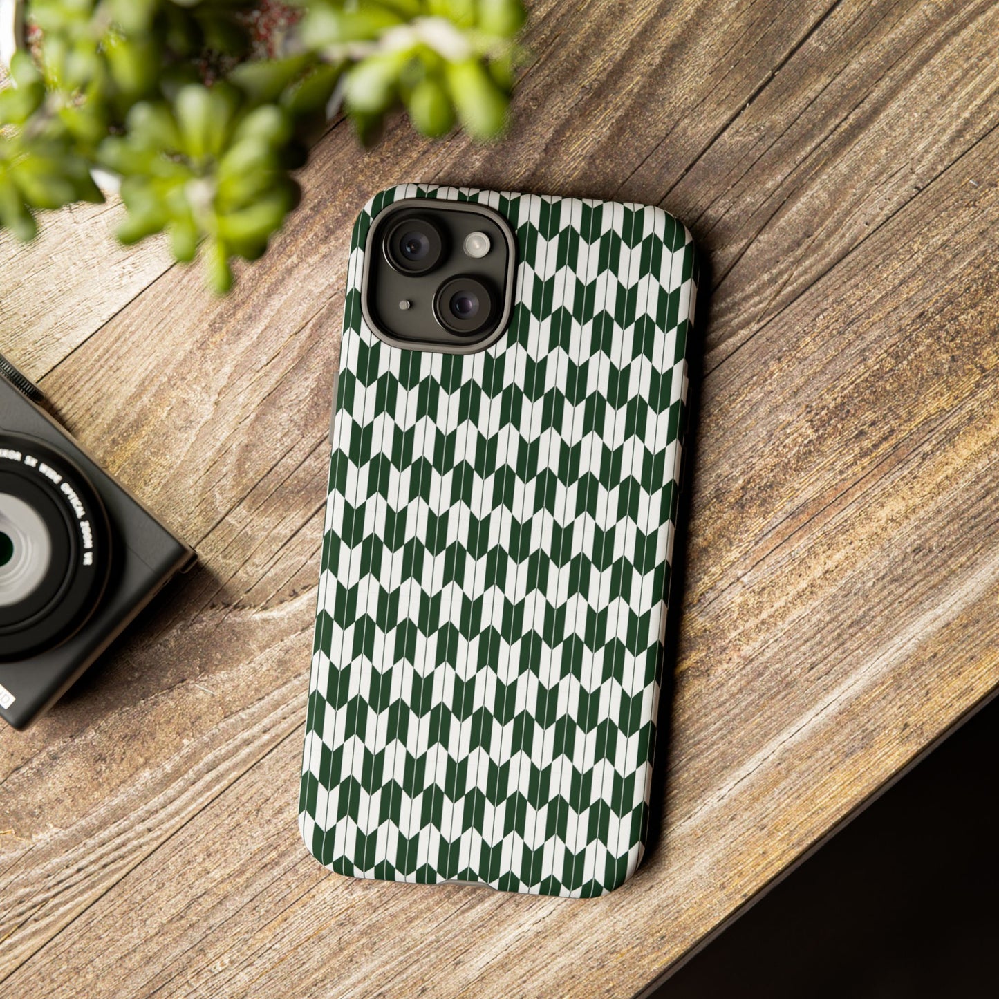 Green Harmony Geometric Phone Case – Durable, Slim, and MagSafe Compatible - JGUS