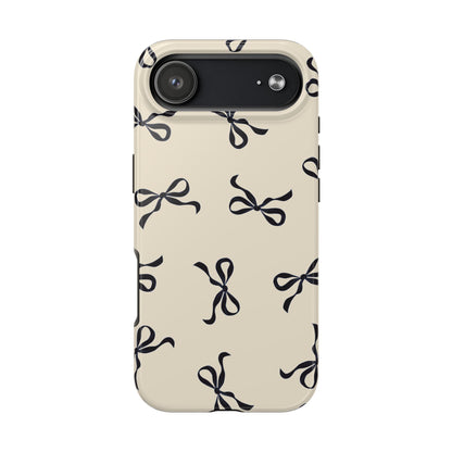 Beige and Black Bow Phone Case