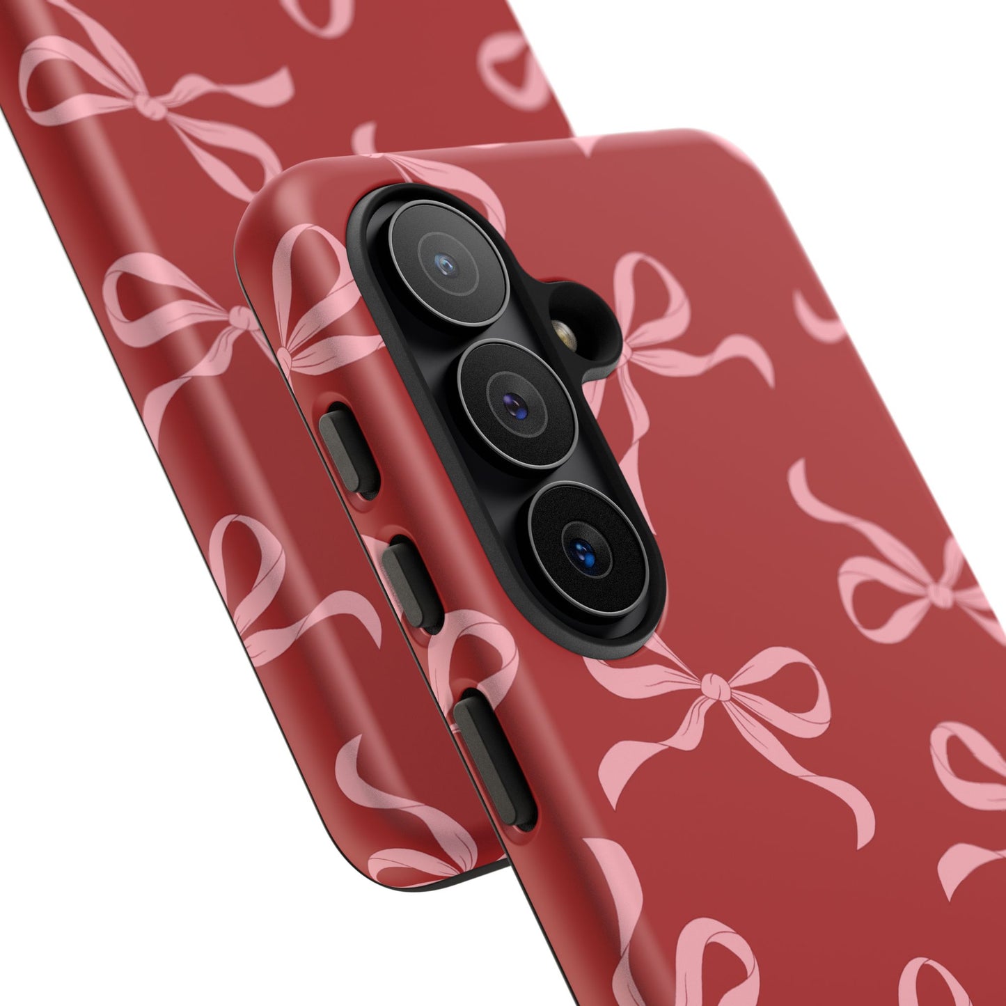 Pink Bows on Red Phone Case - JGUS