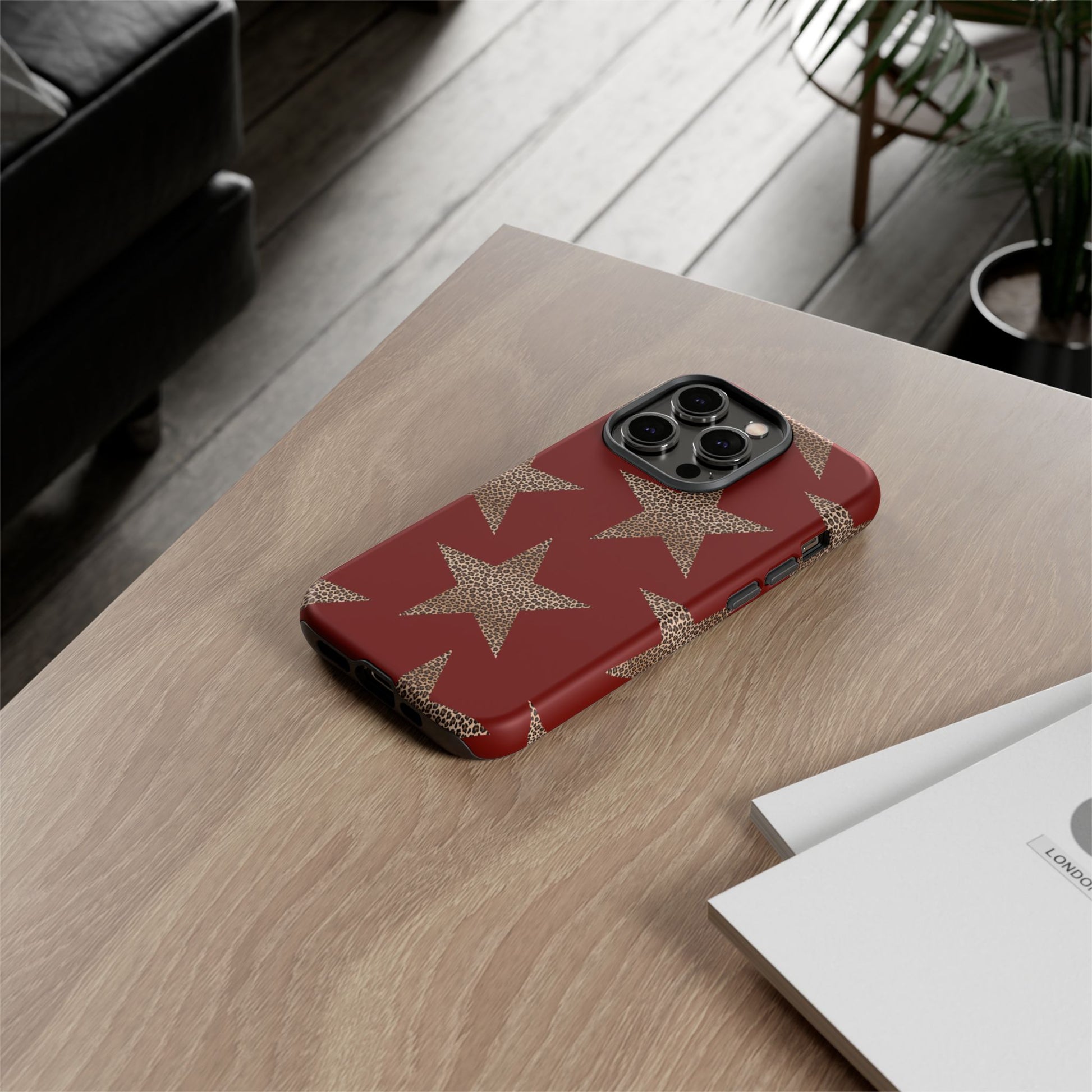 Leopard Star Luxe - Burgundy Edition | Aesthetic Coquette Phone Case for iPhone & Galaxy - JGUS