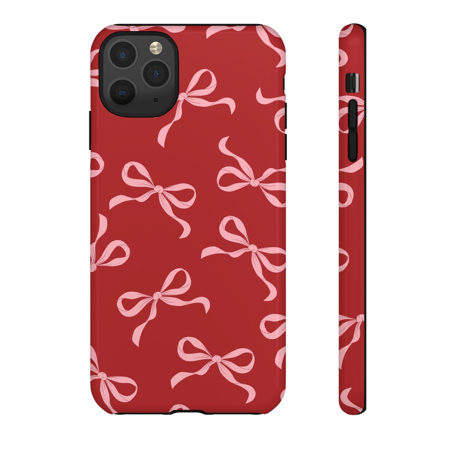 Pink Bows on Red Phone Case - JGUS