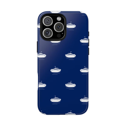 Blue Boat Phone Case – Calm Ocean Pattern for iPhone & Samsung, Durable & Stylish Protection - JGUS