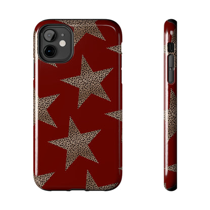Leopard Star Luxe - Burgundy Edition | Aesthetic Coquette Phone Case for iPhone & Galaxy