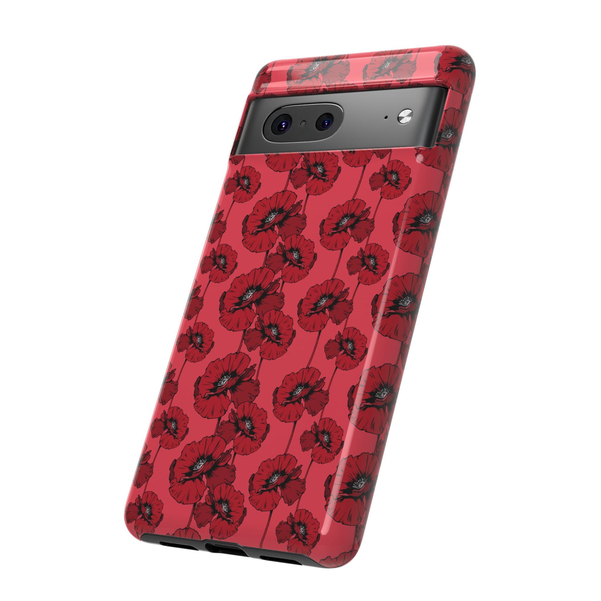 Red Poppy Phone Case for iPhone, Samsung & Google Pixel – Bold Floral Statement Aesthetic - JGUS