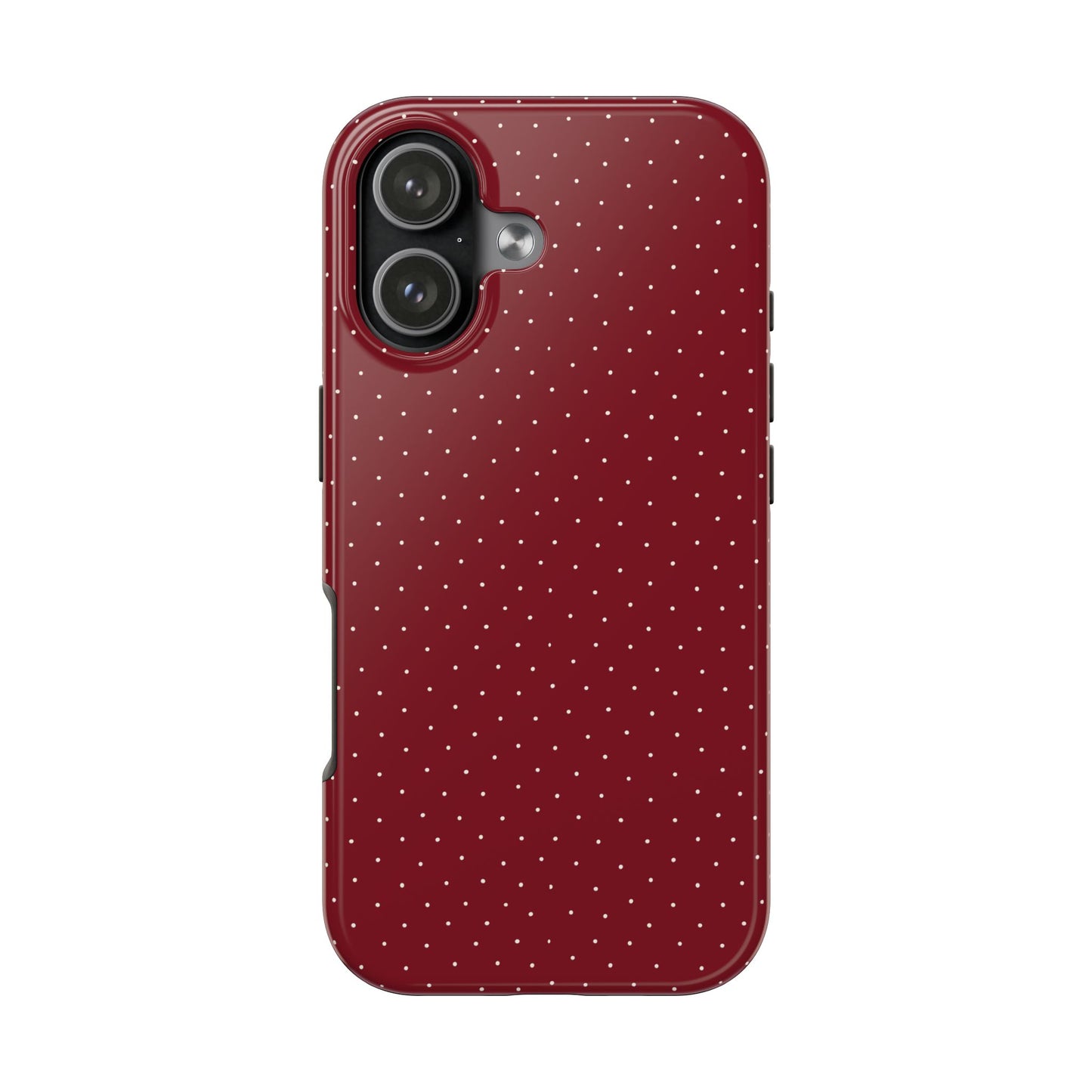 Burgundy  & White Dots Case