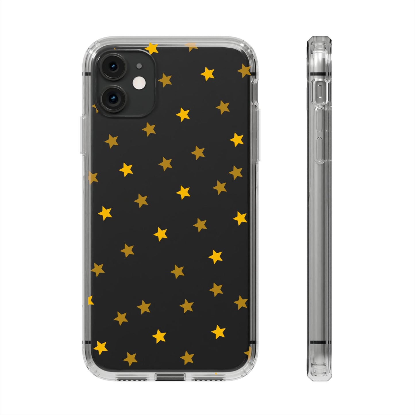 Yellow Stars Clear Phone Case – Stylish, Durable Protection