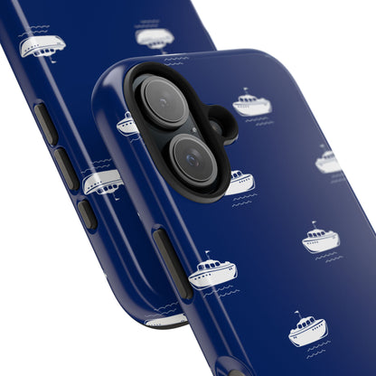 Blue Boat Phone Case – Calm Ocean Pattern for iPhone & Samsung, Durable & Stylish Protection