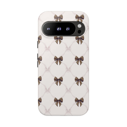Chic Bow Pattern Phone Case | Elegant Clear Protective Case | Stylish iPhone & Samsung Cover - JGUS
