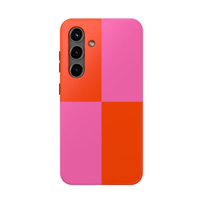 Plaid Sunset Orange & Pink Phone Case