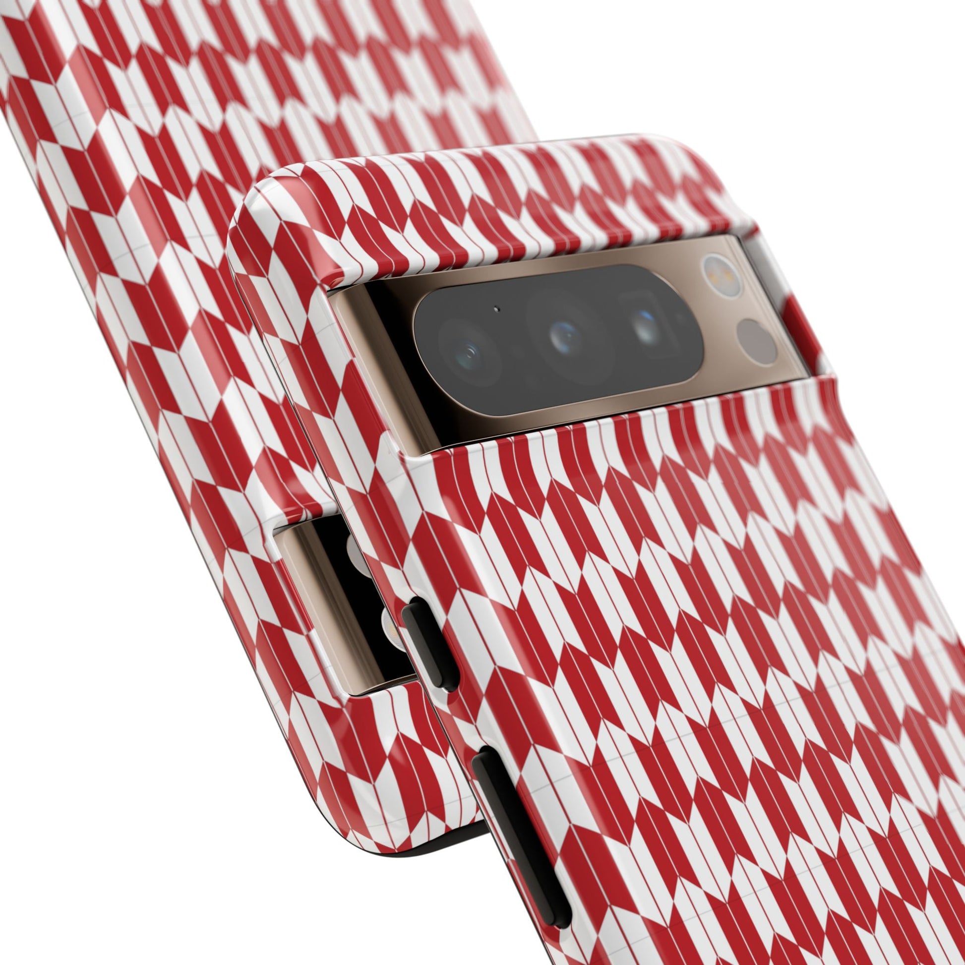 Red Geometric Phone Case for iPhone Samsung Pixel – Bold Pattern Aesthetic Modern Design - JGUS