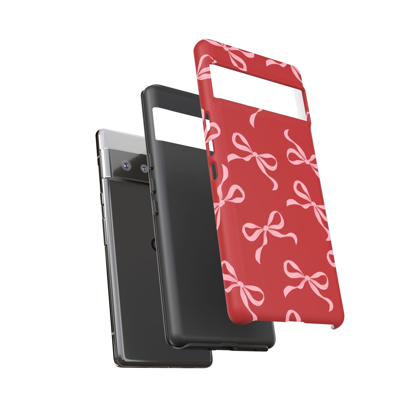 Pink Bows on Red Phone Case - JGUS