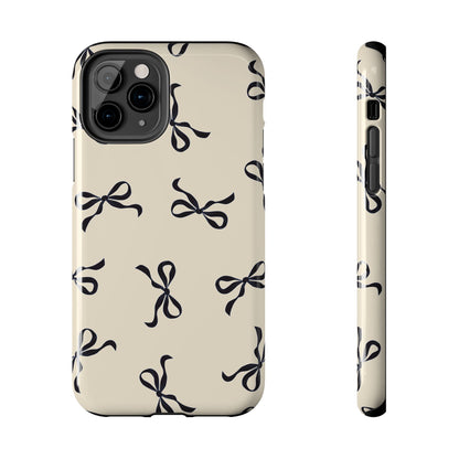 Beige and Black Bow Phone Case