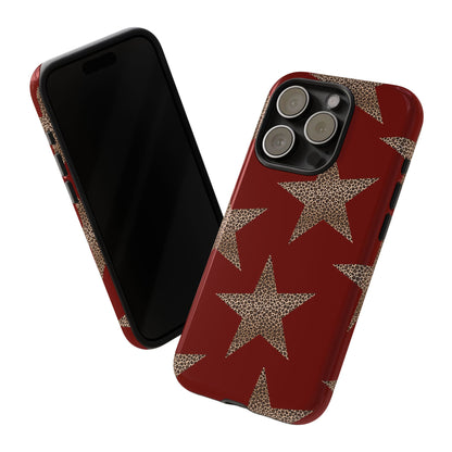Leopard Star Luxe - Burgundy Edition | Aesthetic Coquette Phone Case for iPhone & Galaxy - JGUS