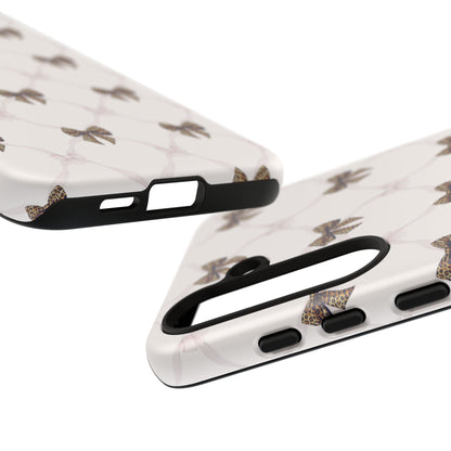 Chic Bow Pattern Phone Case | Elegant Clear Protective Case | Stylish iPhone & Samsung Cover - JGUS