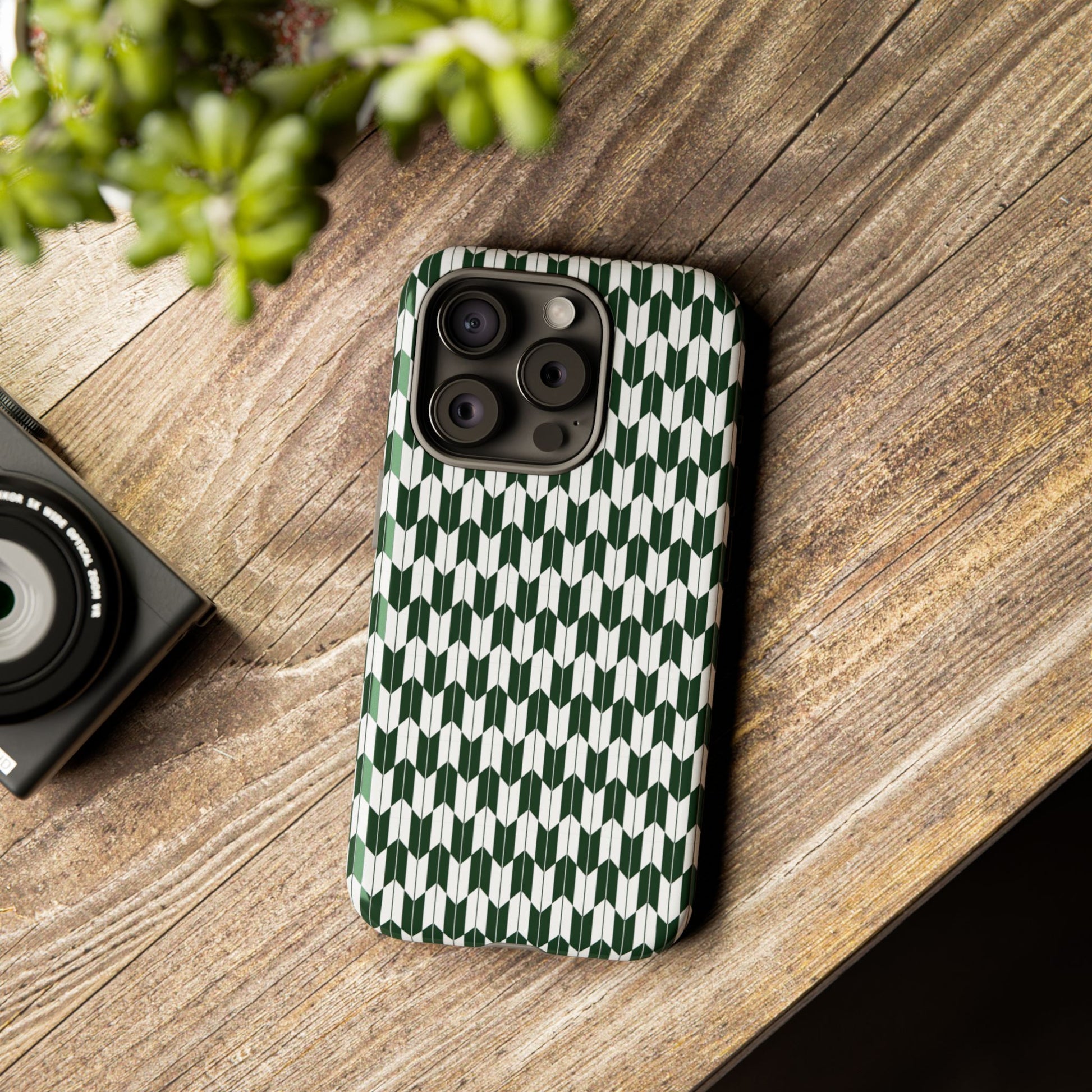 Green Harmony Geometric Phone Case – Durable, Slim, and MagSafe Compatible - JGUS