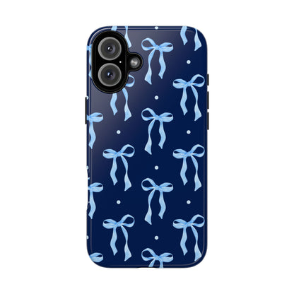 Bows & Blues Phone Case – Aesthetic Ribbon Print | Fits iPhone & Samsung - JGUS