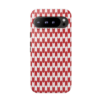 Red Geometric Phone Case for iPhone Samsung Pixel – Bold Pattern Aesthetic Modern Design - JGUS