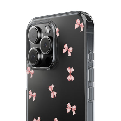 Pink Bow Dreams Clear Phone Case