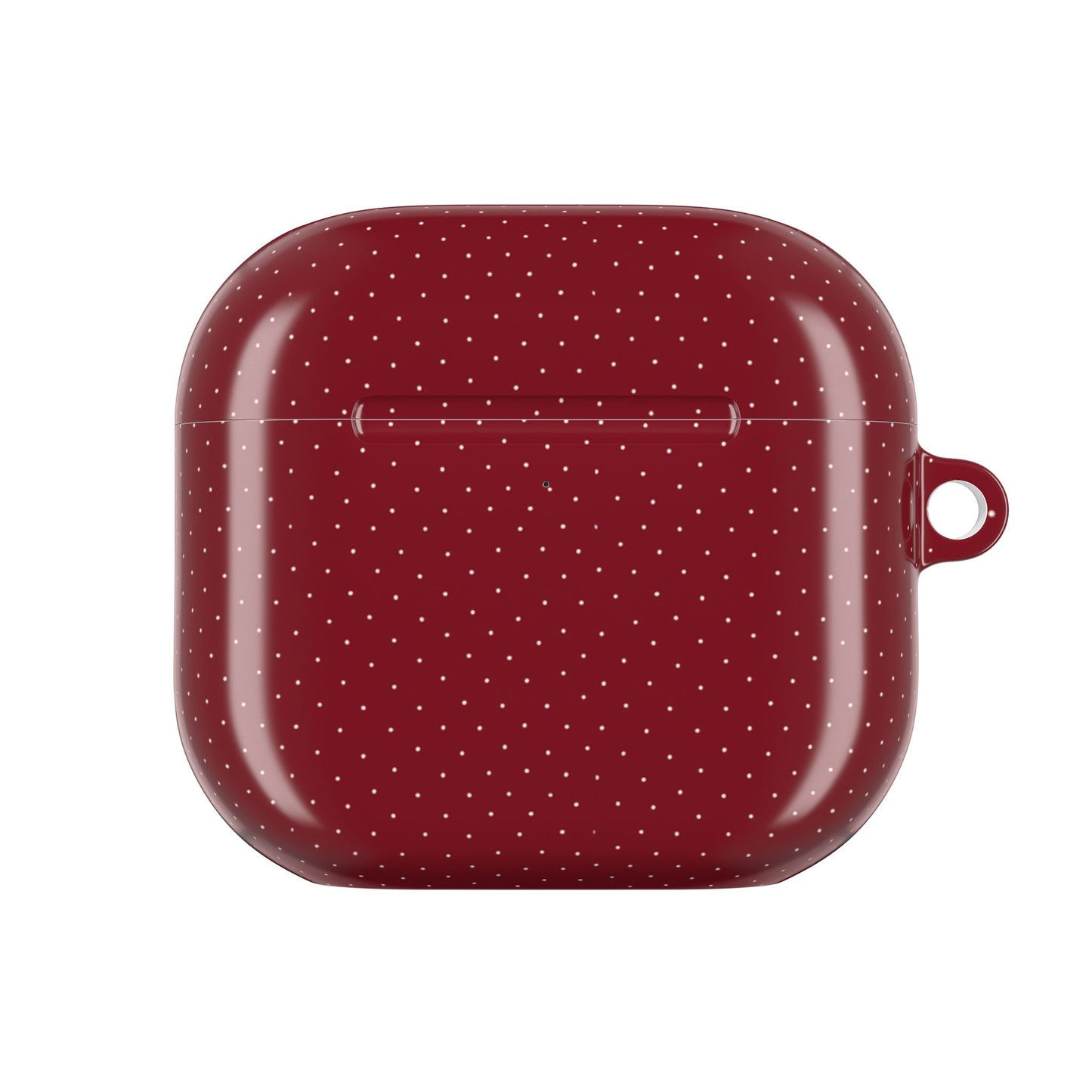 Burgundy & White Dots Shockproof & Scratch-Resistant AirPods Case – Wireless Charging Compatible