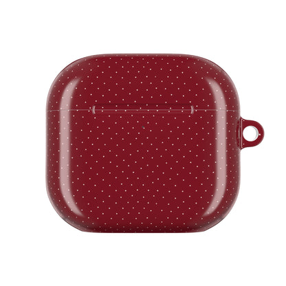Burgundy & White Dots Shockproof & Scratch-Resistant AirPods Case – Wireless Charging Compatible