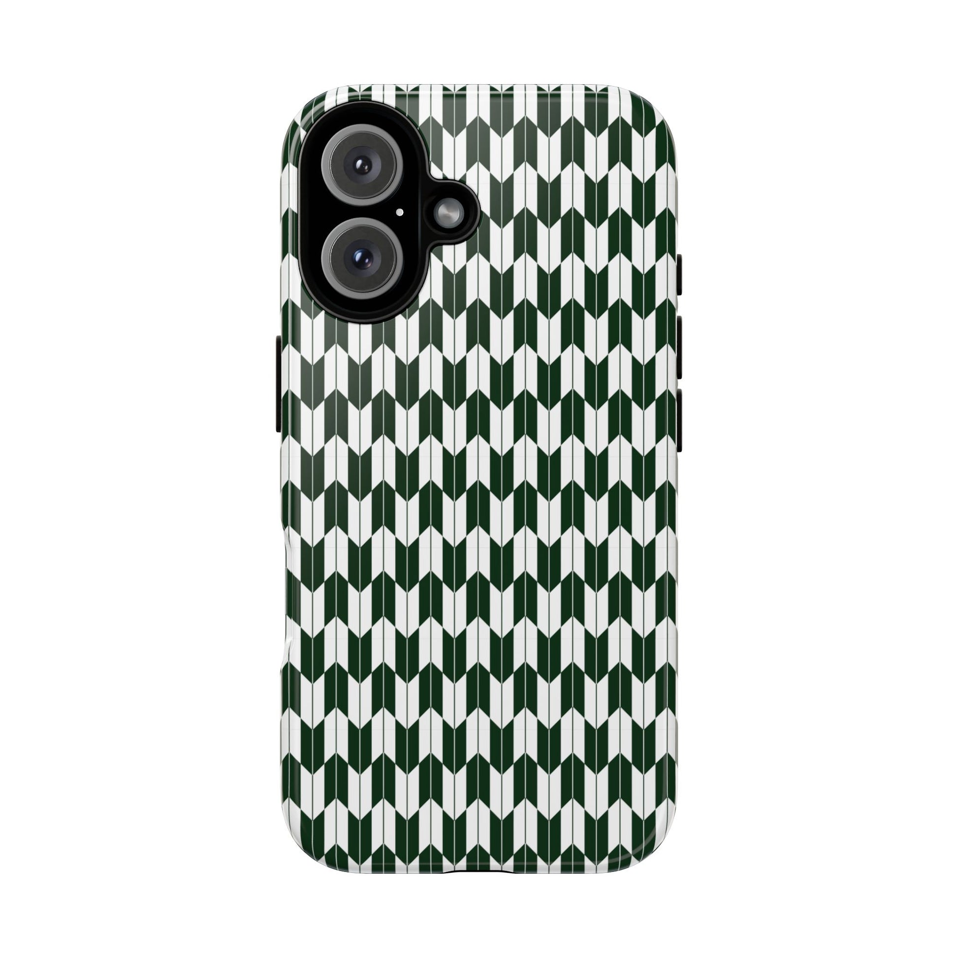 Green Harmony Geometric Phone Case – Durable, Slim, and MagSafe Compatible - JGUS