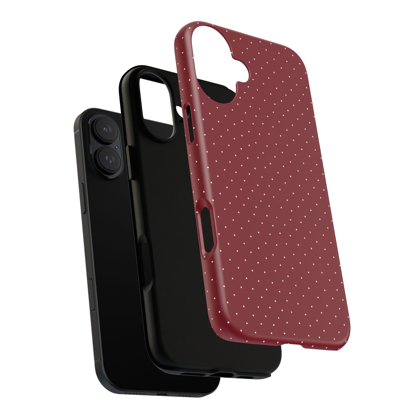 Burgundy  & White Dots Case - JGUS