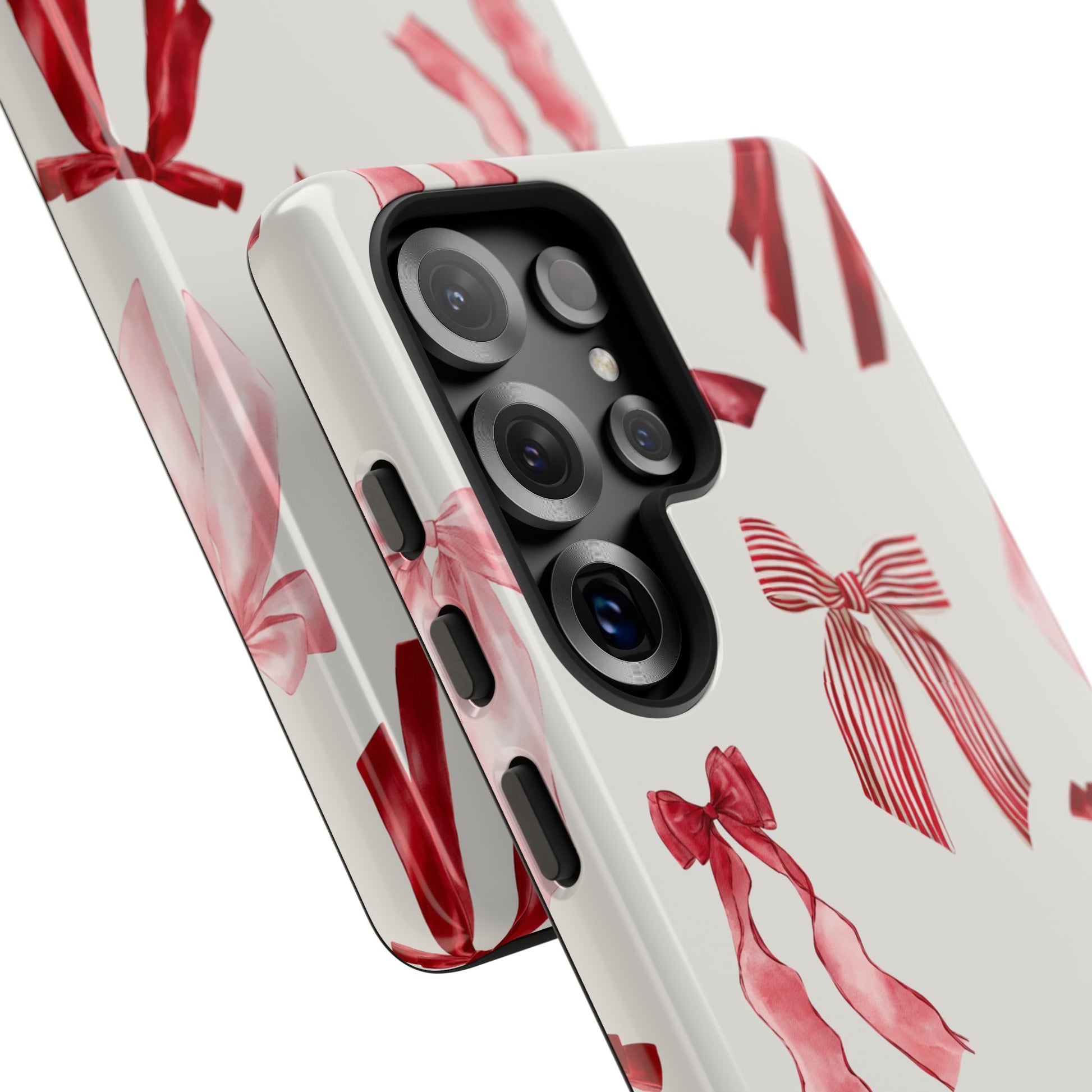 Burgundy Chic Bow Design Phone Case - JGUS