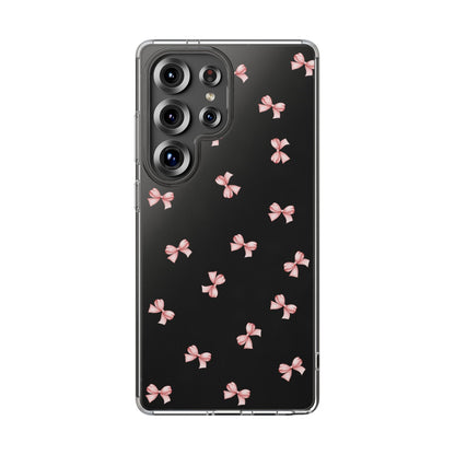 Pink Bow Dreams Clear Phone Case