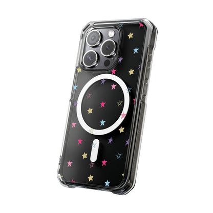 Star Pattern Clear Mag Safe Case, Magnetic Clear Impact Case