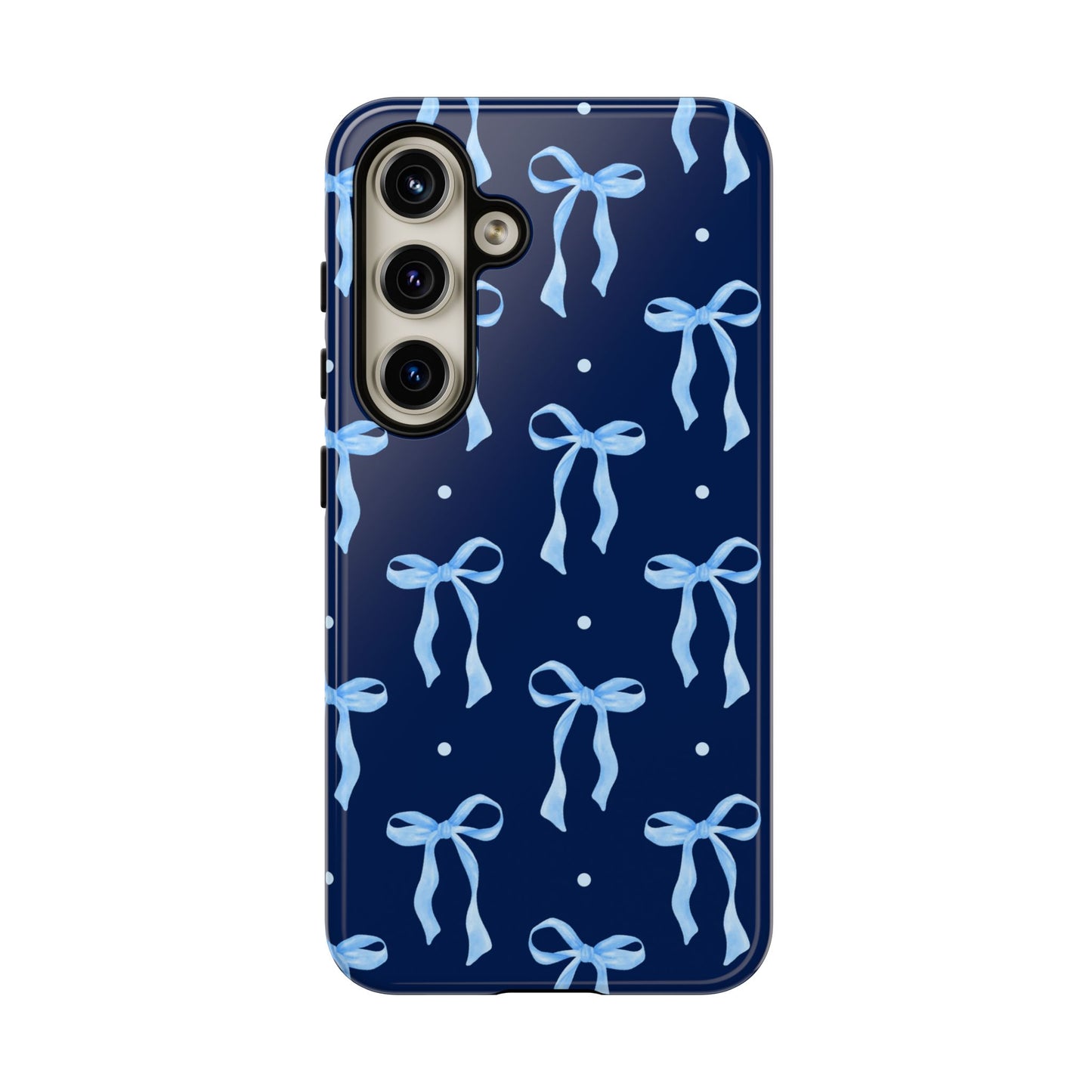 Bows & Blues Phone Case – Aesthetic Ribbon Print | Fits iPhone & Samsung - JGUS