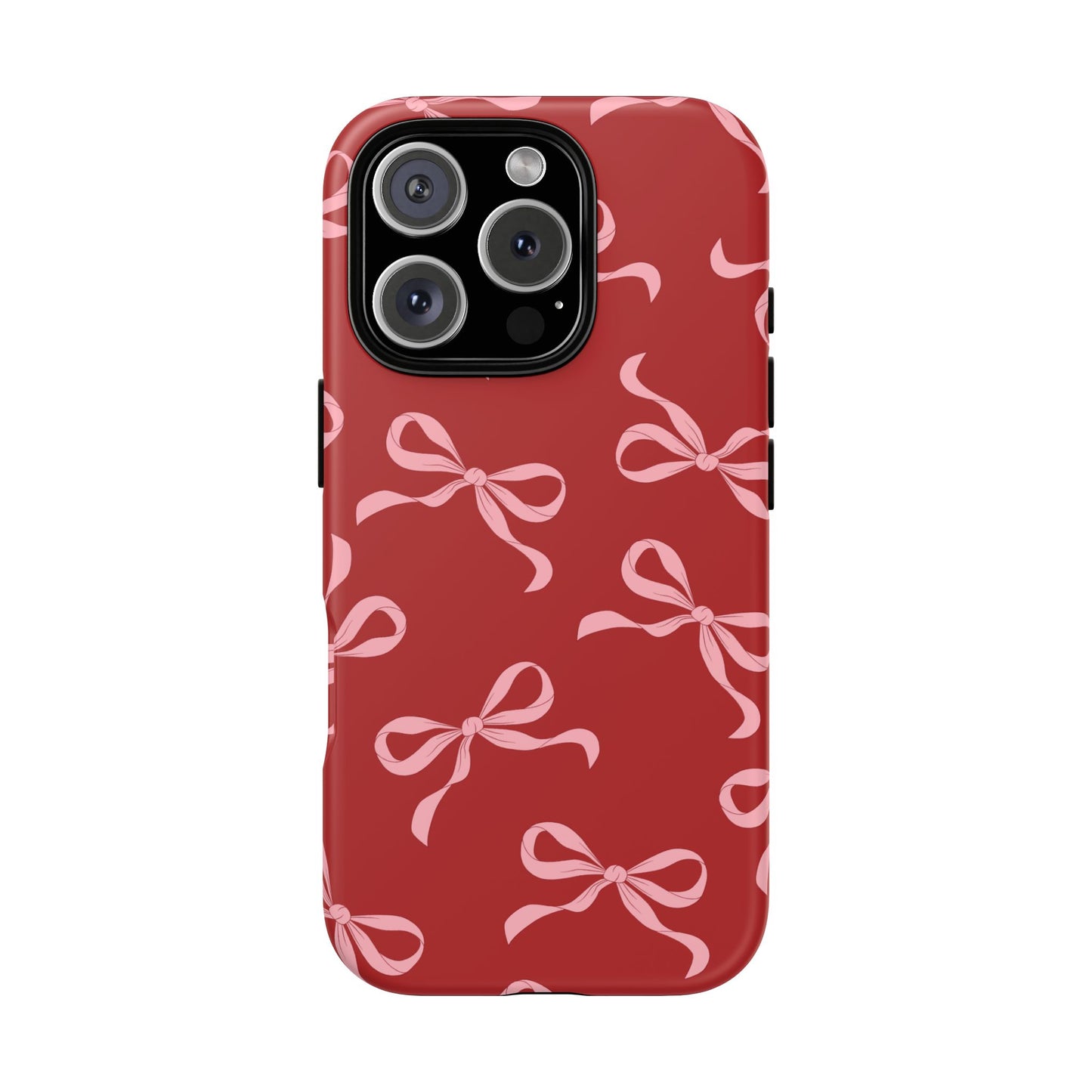 Pink Bows on Red Phone Case - JGUS
