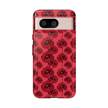 Red Poppy Phone Case for iPhone, Samsung & Google Pixel – Bold Floral Statement Aesthetic - JGUS