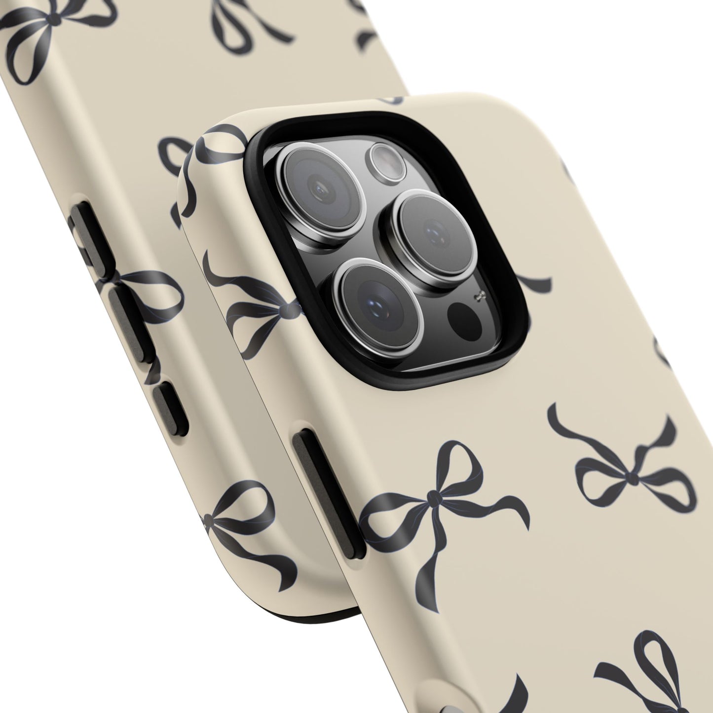 Beige and Black Bow Phone Case - JGUS