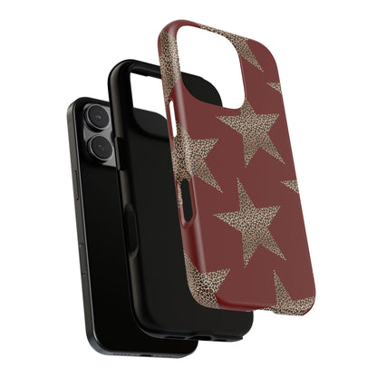 Leopard Star Luxe - Burgundy Edition | Aesthetic Coquette Phone Case for iPhone & Galaxy - JGUS