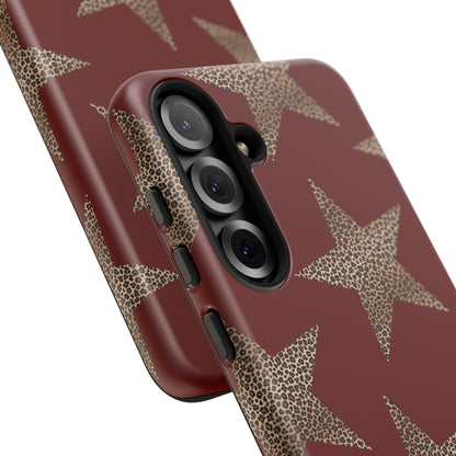 Leopard Star Luxe - Burgundy Edition | Aesthetic Coquette Phone Case for iPhone & Galaxy - JGUS