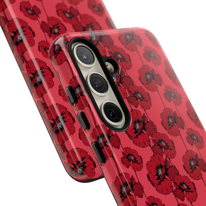 Red Poppy Phone Case for iPhone, Samsung & Google Pixel – Bold Floral Statement Aesthetic - JGUS