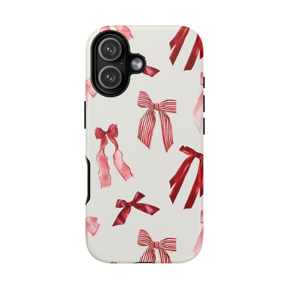 Burgundy Chic Bow Design Phone Case - JGUS