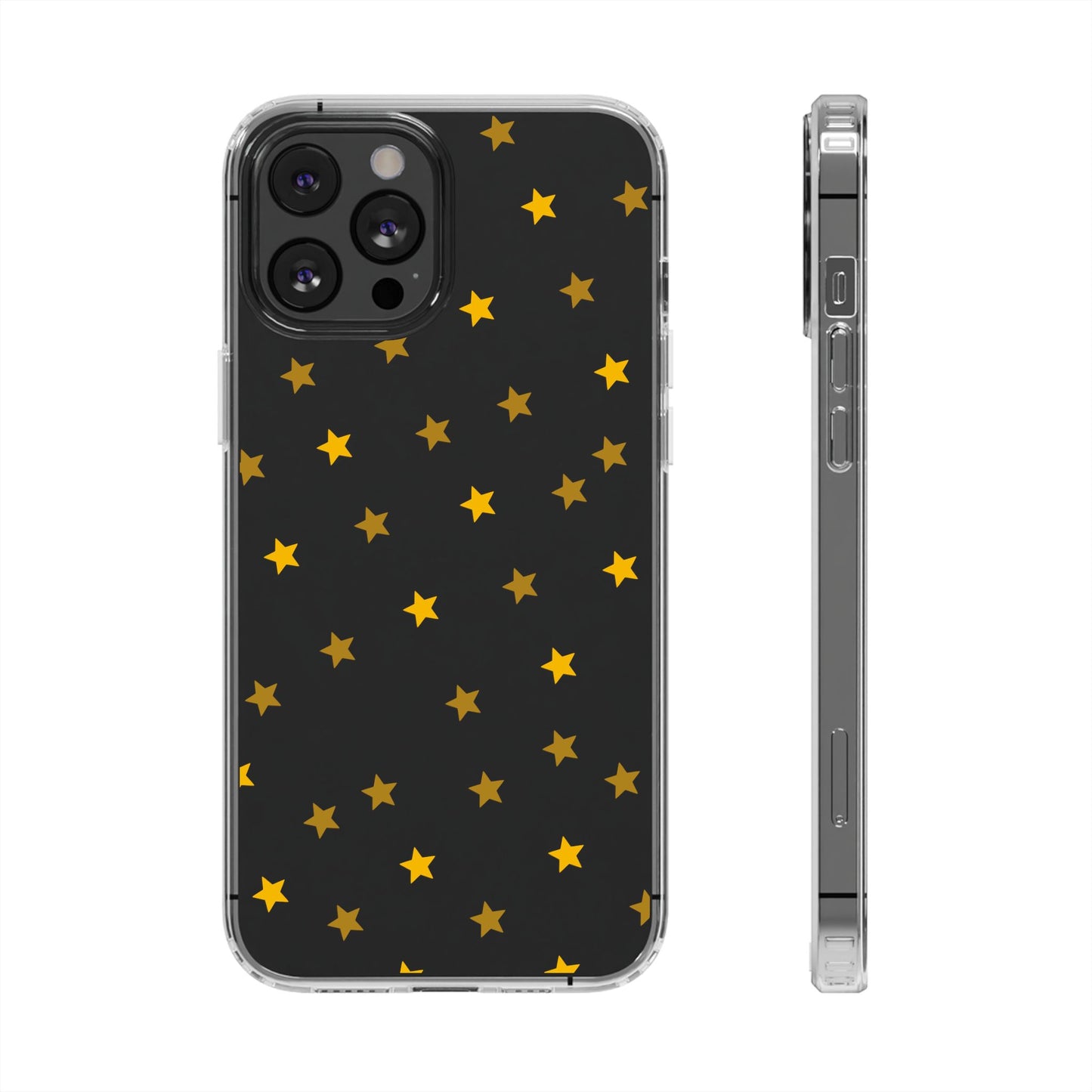 Yellow Stars Clear Phone Case – Stylish, Durable Protection