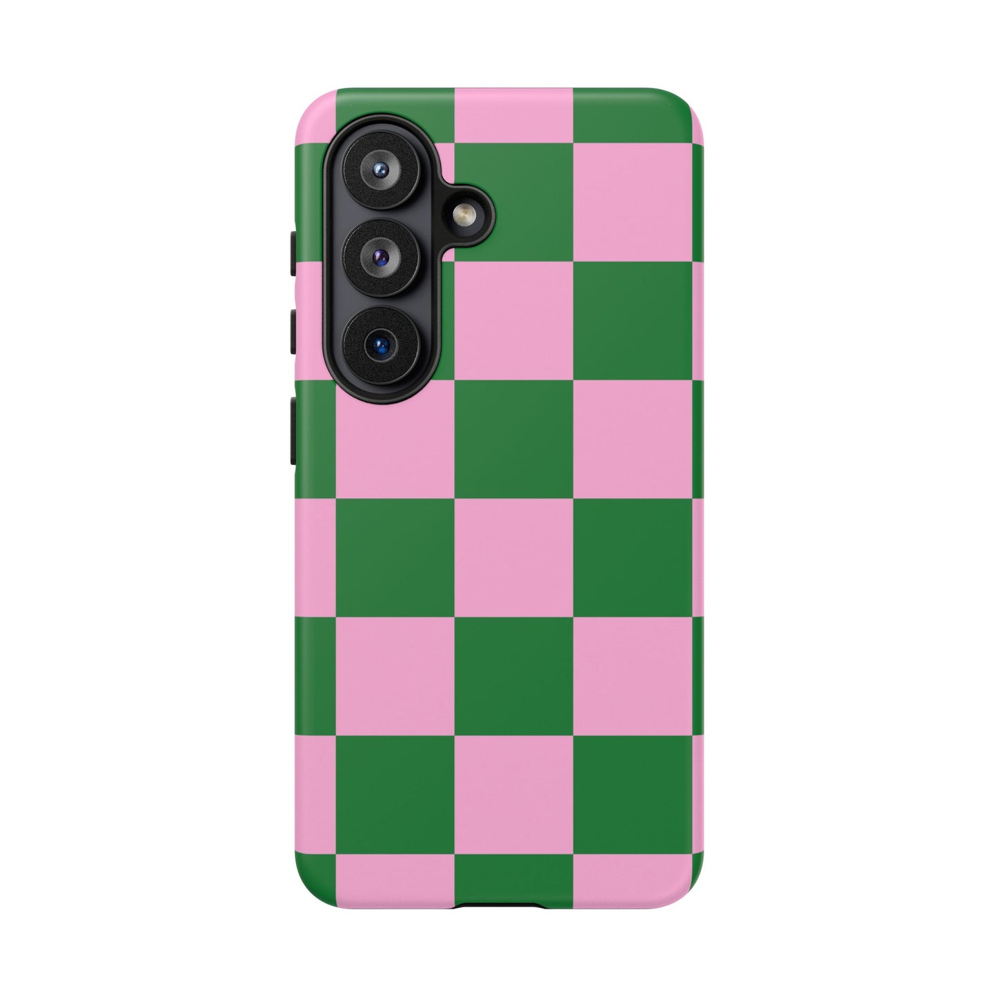 Pink Retro Checkered Phone Case – 90s Aesthetic, Vintage Grid Pattern for iPhone & Samsung - JGUS