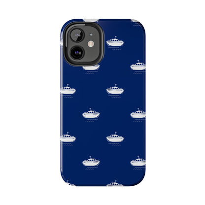 Blue Boat Phone Case – Calm Ocean Pattern for iPhone & Samsung, Durable & Stylish Protection